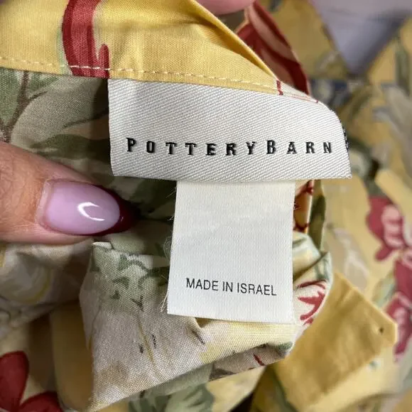 Pottery Barn Elodie Standard Sham Floral Yellow 100% Cotton Pillowcases - Picture 3 of 6